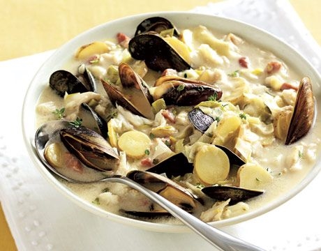 Dungeness Crab na Mussel Chowder