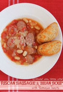 I-Tuscan Bean Soup ene-Asiago Toast