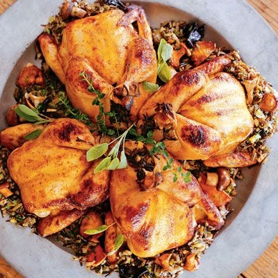 Cornish Hens with Is-Rice Stuffing