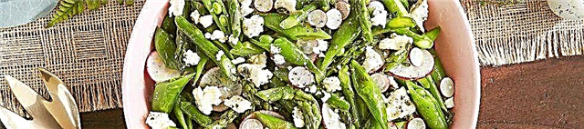 Bishiyar bishiyar asparagus, Snap fis, da Radish salad