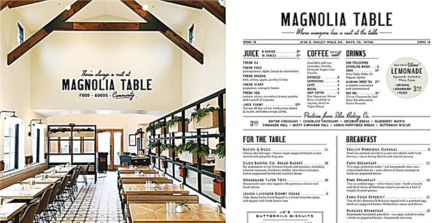 Aquí está a túa primeira ollada ao menú da táboa de Magnolia nova
