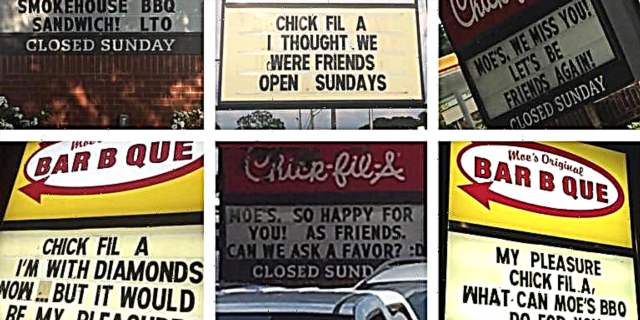 Un Alabama Chick-fil-A tivo a guerra con cartel máis divertido con Moe's Bar B Que Across the Street