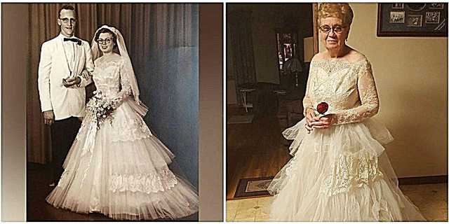 A bisavoa celebra o 60 aniversario por levar a súa noiva vestido de noiva de $ 69