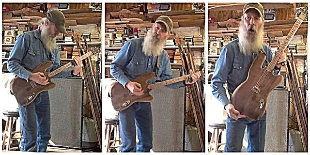 Мора да го чуете овој човек како свири на гитара направена од реномирана штала Вуд