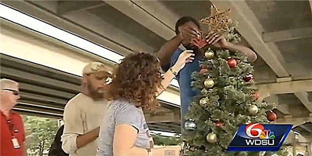 Жители Нового Орлеана объединились, чтобы подарить бездомному свою рождественскую елку