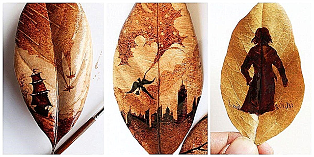 Этот художник использует остатки кофейной гущи для создания потрясающих иллюстраций из листьев сказки