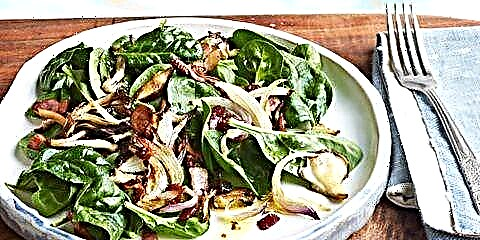 Epina Salad ak Bacon ak dyondyon griye