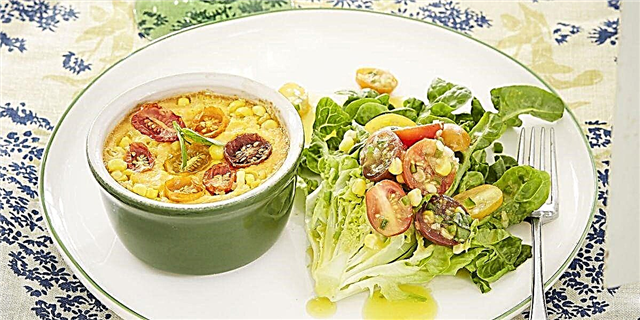 Resept: sarımsaq və qarğıdalı qarğıdalı və sarı-pomidor vinaigrette ilə qarğıdalı salatı